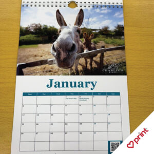 Bespoke branded wirobind calendar by luvprint Stoke-on-Trent