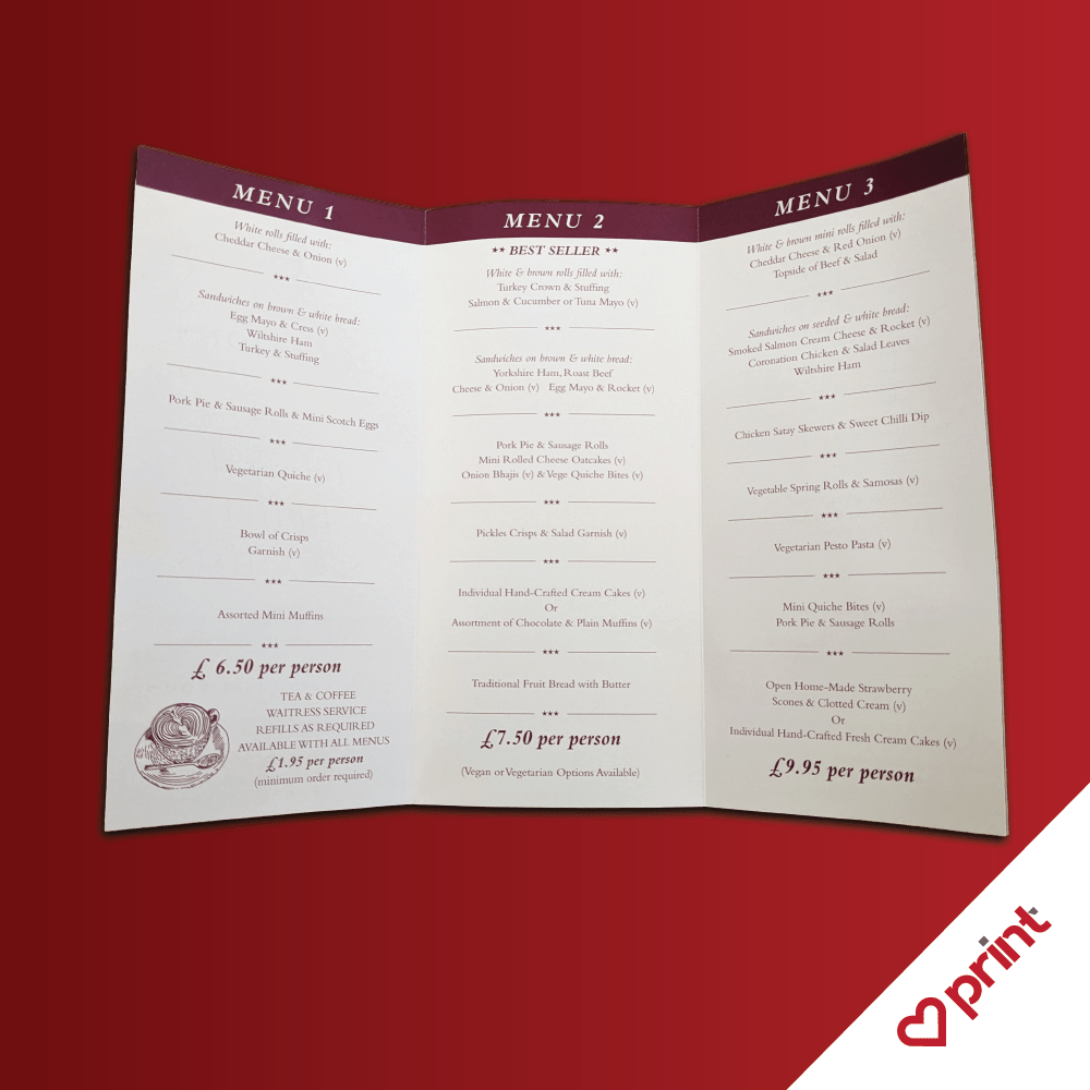 High quality trifold leaflets printed by Luvprint - Stoke on Trent