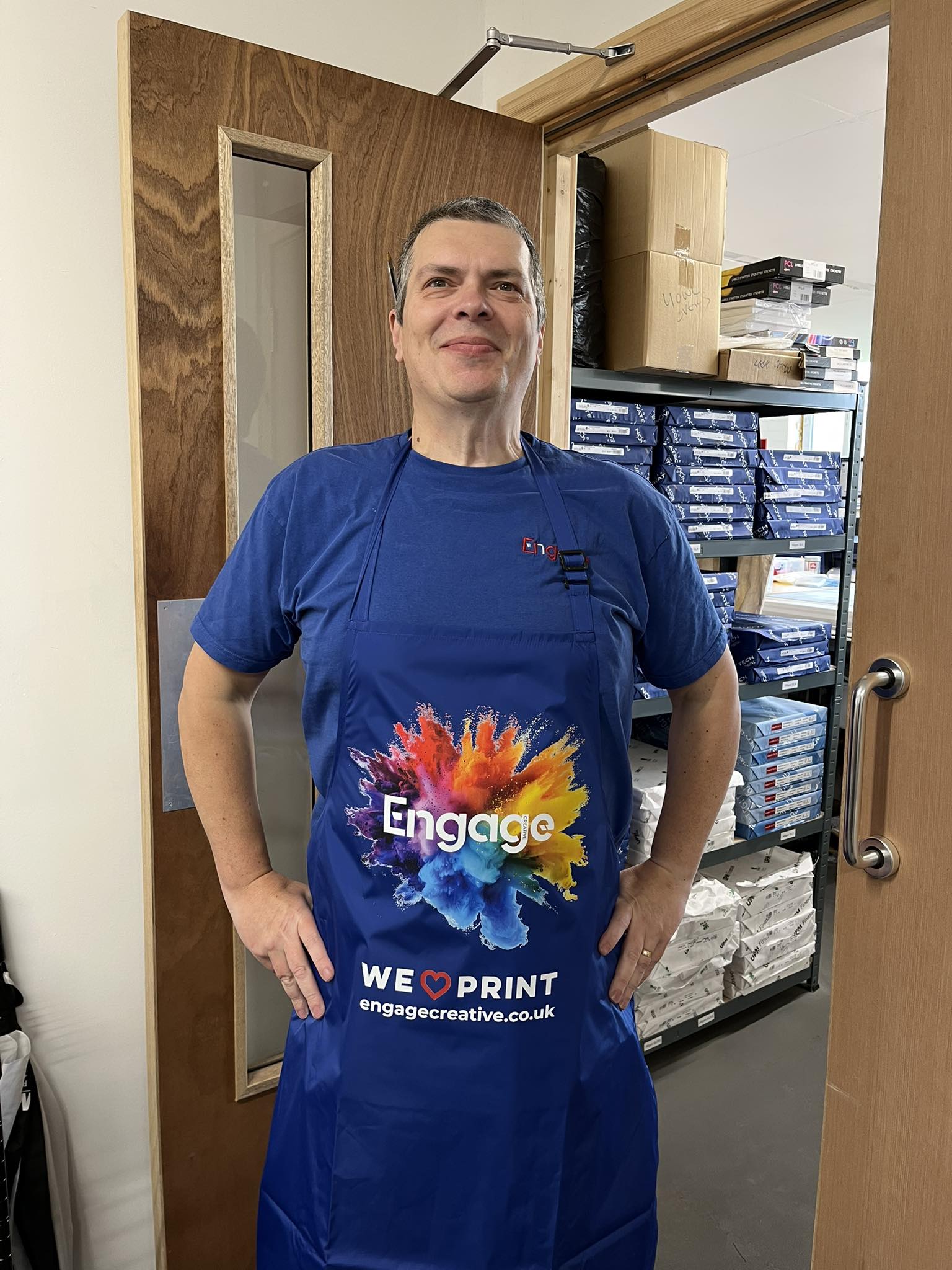 Custom apron print using DTF film and heat press by Luv Print Stoke-on-Trent