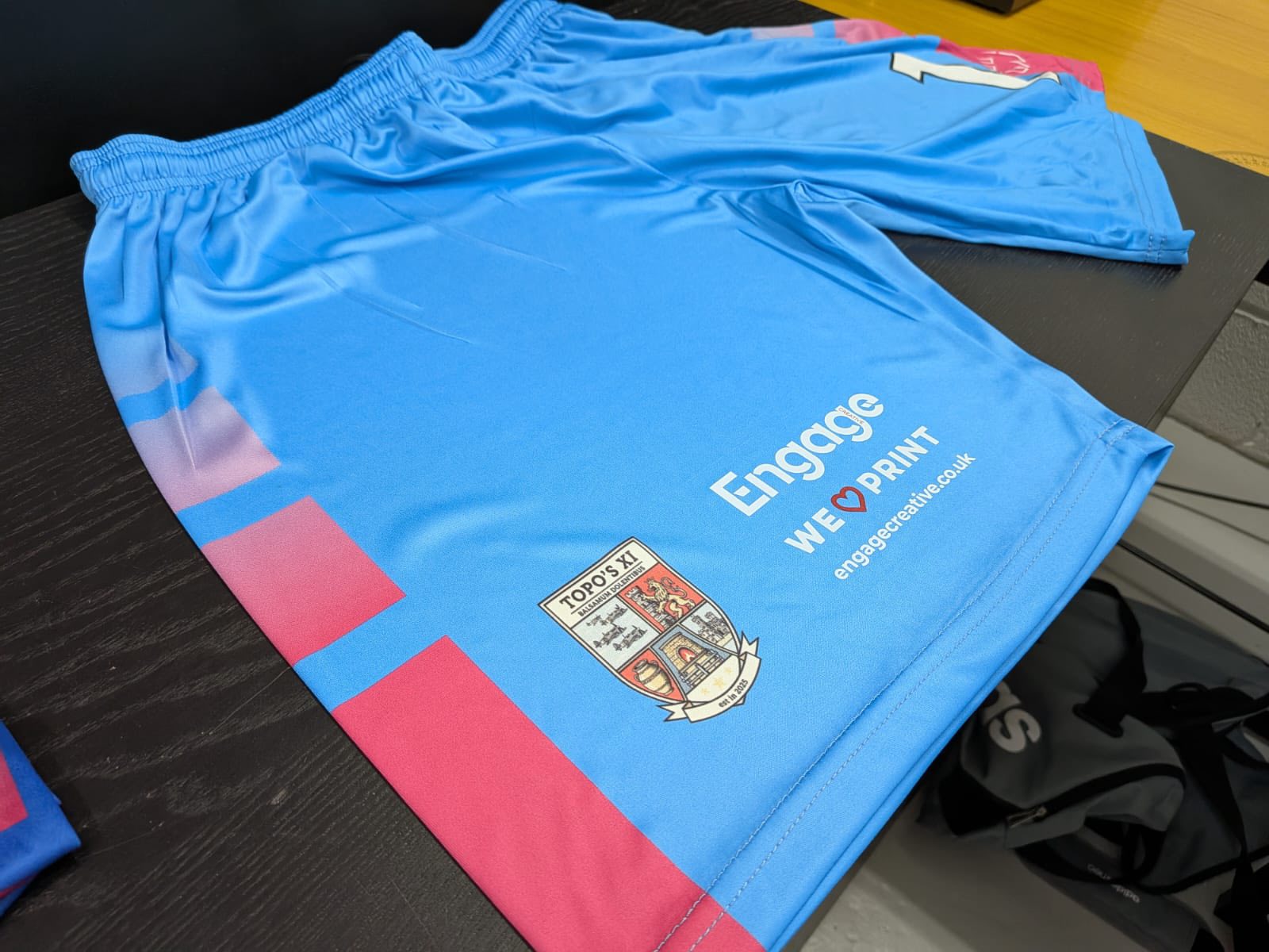 Custom shorts print using DTF film and heat press by Luv Print Stoke-on-Trent