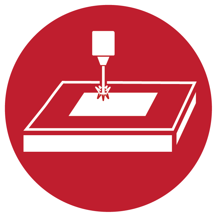 luv print fabrication process icon