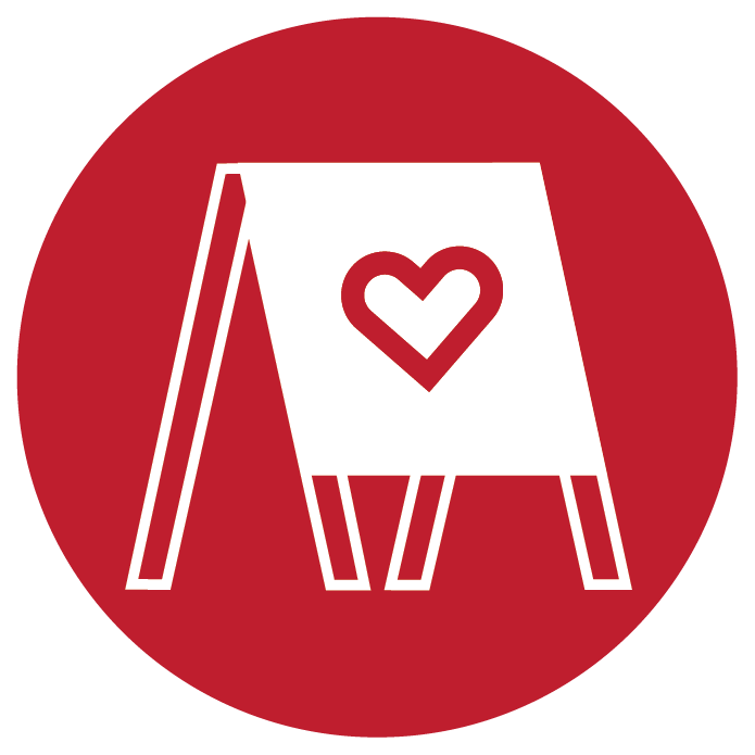 luv print freestanding a-boards icon
